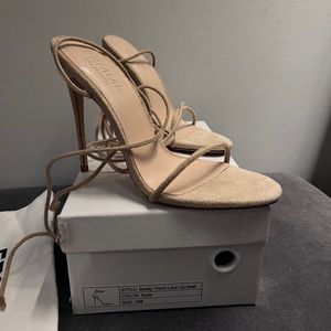 Femme Los Angeles Barely There Nude Sandals Heels